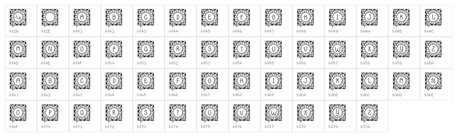 JLR Sunflower Character Map