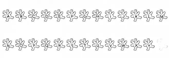 JLR Teddy Bear फ़ॉन्ट अपरकेस