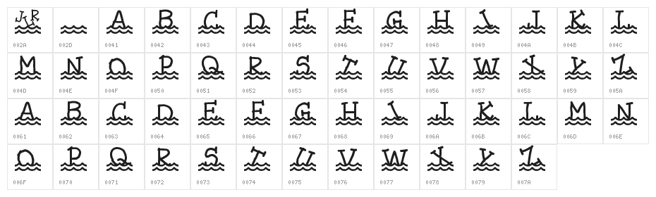 JLR Waves Character Map