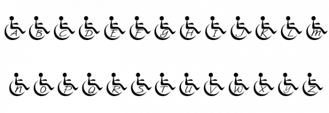 JLR Wheelchair Schriftart Groß