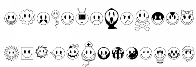 JLS Smiles Sampler Schriftart Kleinbuchstaben
