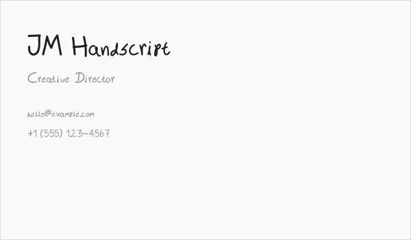JM Handscript Business Card