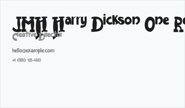 JMH Harry Dickson One Regular Business Card