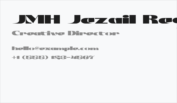 JMH Jezail Regular Business Card