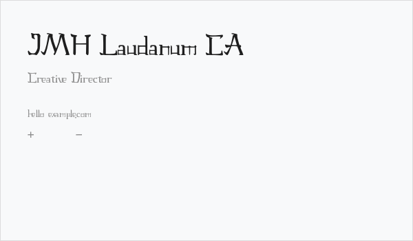 JMH Laudanum CA Business Card