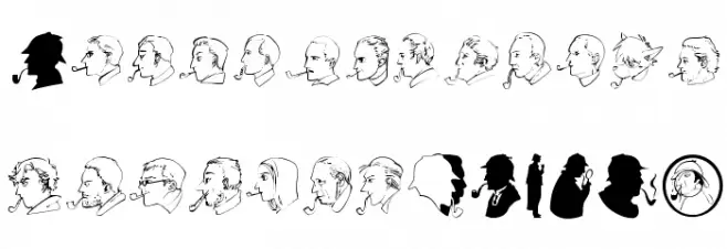 JMH Sherlock Dingbats Regular Шрифта ВЕРХНИЙ