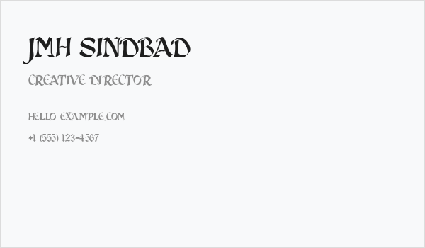 JMH Sindbad Business Card