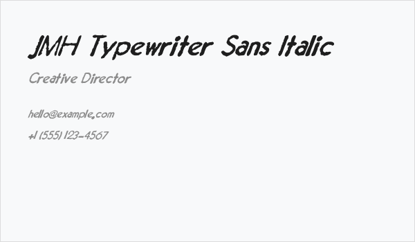 JMH Typewriter Sans Italic Business Card