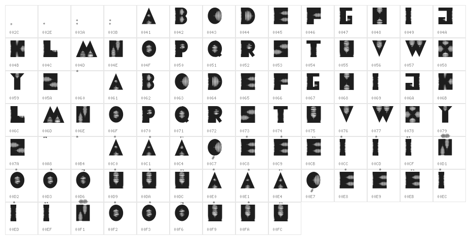 JMHAlienSound-Regular Character Map