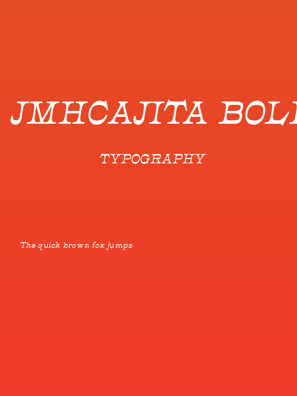 JMHCajita-BoldItalic Poster