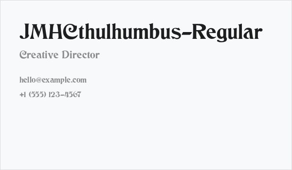 JMHCthulhumbus-Regular Business Card