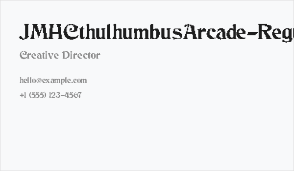 JMHCthulhumbusArcade-Regular Business Card