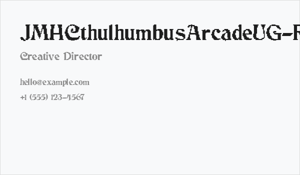 JMHCthulhumbusArcadeUG-Regular Business Card