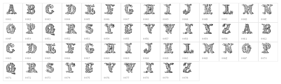 JMHDecornaCaps-Regular Character Map