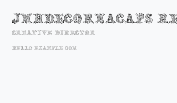 JMHDecornaCaps-Regular Business Card