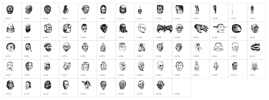 JMHEERIEDingbat-Regular Character Map