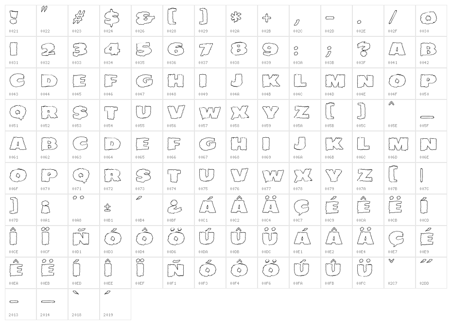 JMHEERIEOUT-Regular Character Map
