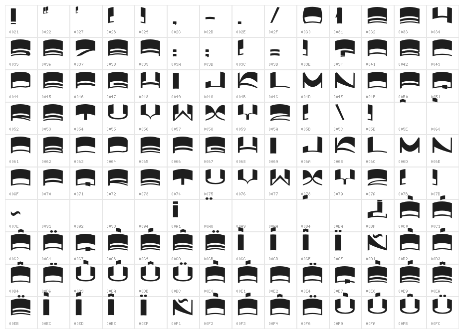 JMHElixir-Regular Character Map