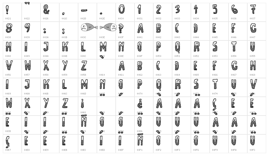 JMHEscamasBlackDown-Regular Character Map