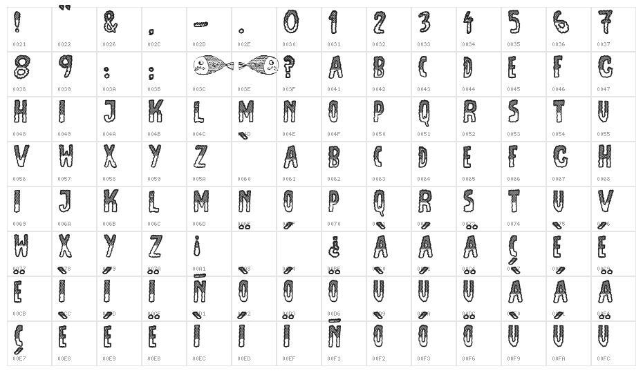 JMHEscamasBlackTop-Regular Character Map
