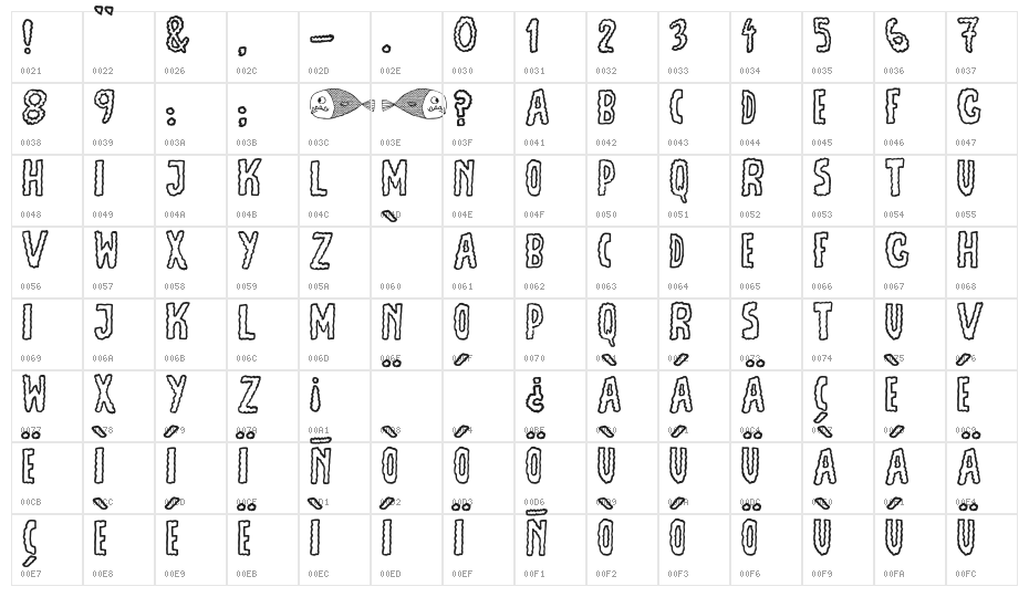 JMHEscamasOut-Regular Character Map