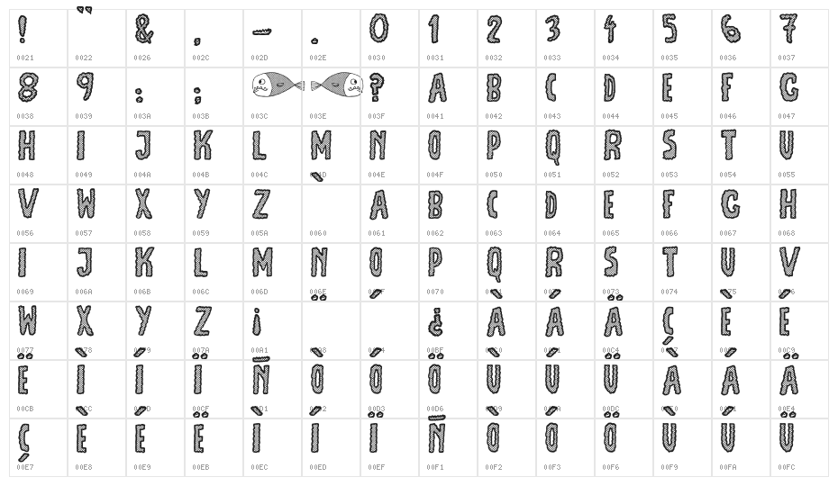 JMHEscamasWhite-Regular Character Map