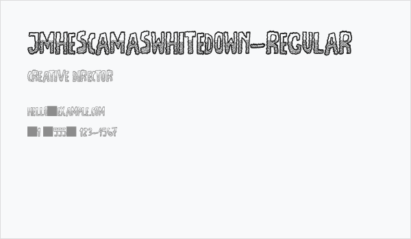 JMHEscamasWhiteDown-Regular Business Card