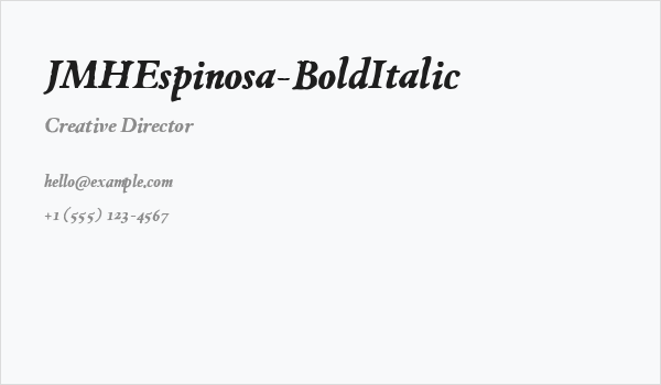 JMHEspinosa-BoldItalic Business Card