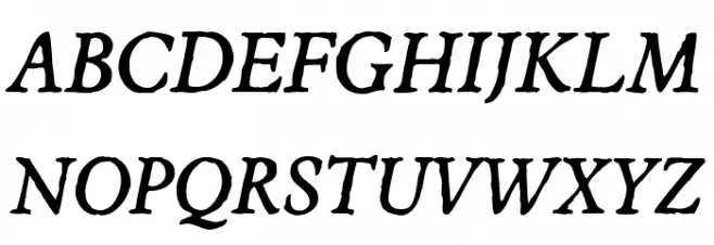 JMHEspinosa-Italic Caratteri MAIUSCOLE