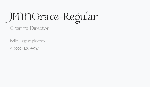 JMHGrace-Regular Business Card