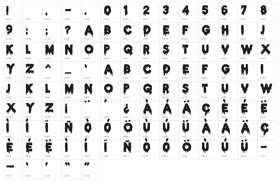 JMHHALLOWEEN-Regular Character Map