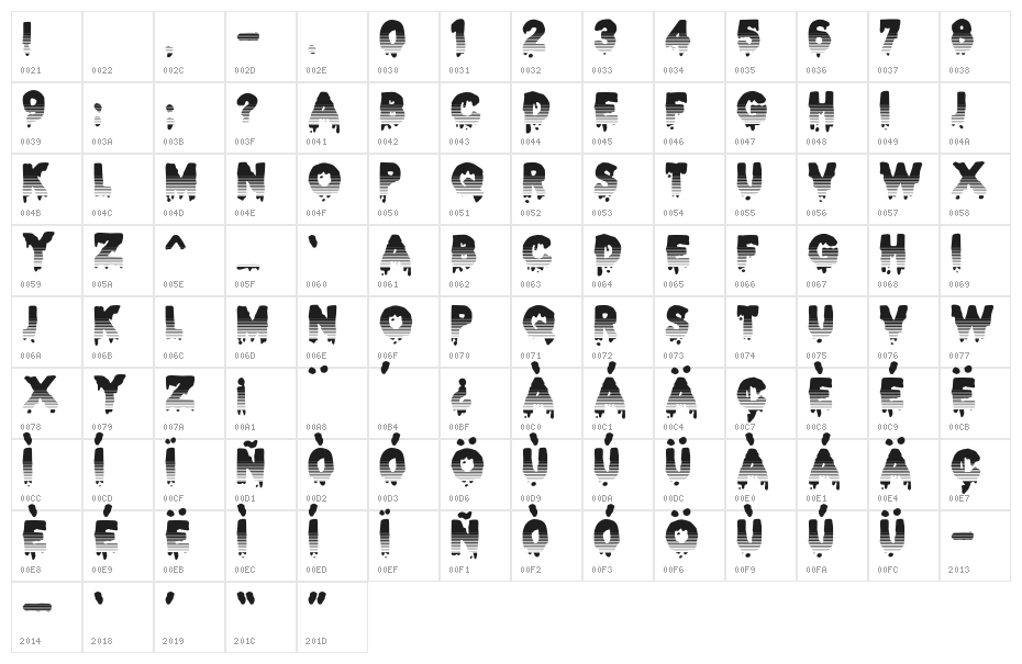 JMHHALLOWEENMIST-Regular Character Map