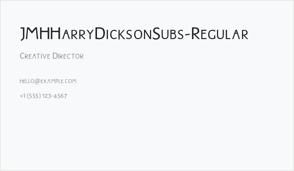 JMHHarryDicksonSubs-Regular Business Card