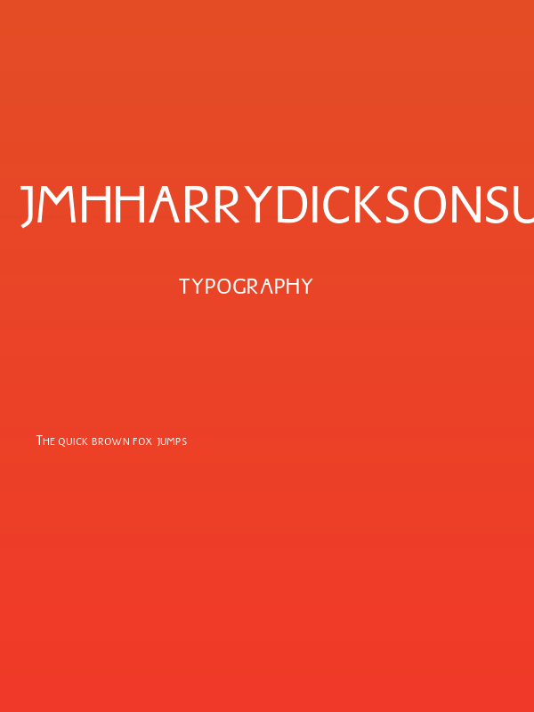 JMHHarryDicksonSubs-Regular Poster