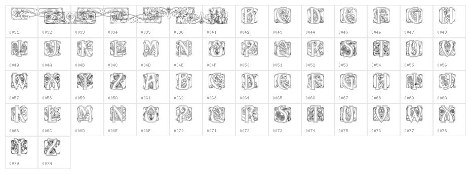JMHIllusCaps-Regular Character Map