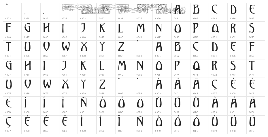 JMHIllusCapsLT-Regular Character Map