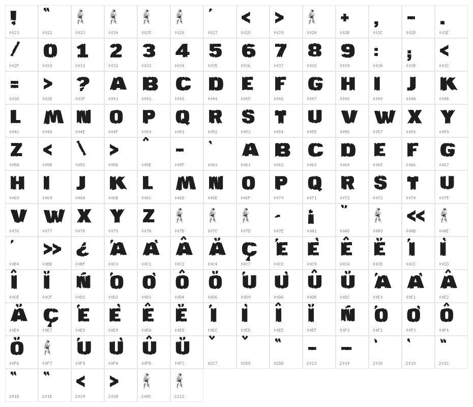 JMHKATAN-Regular Character Map