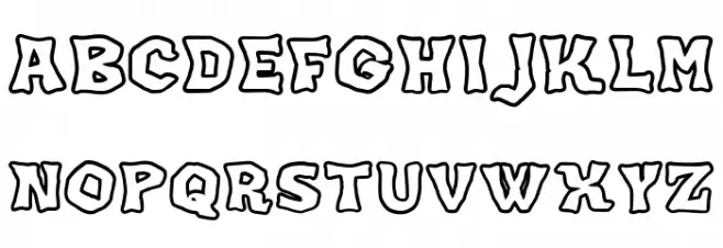 JMHKORAKOUTLINE-Regular Schriftart Kleinbuchstaben