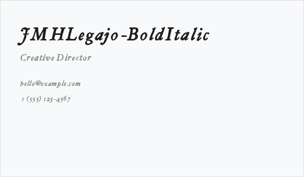 JMHLegajo-BoldItalic Business Card
