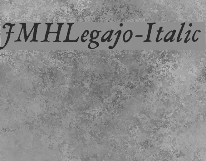 JMHLegajo-Italic Font examples