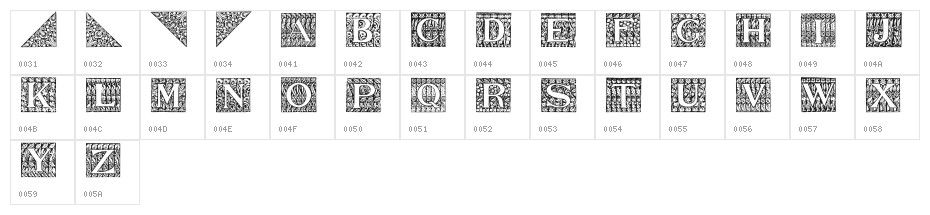 JMHMorenetaINI-Regular Character Map
