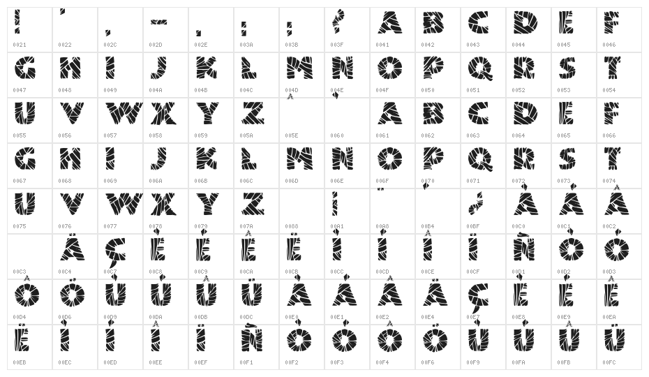 JMHMummyFill-Regular Character Map