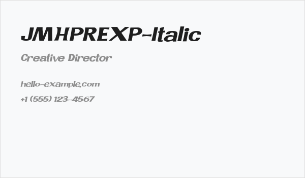 JMHPREXP-Italic Business Card