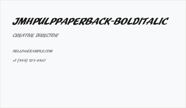 JMHPulpPaperback-BoldItalic Business Card