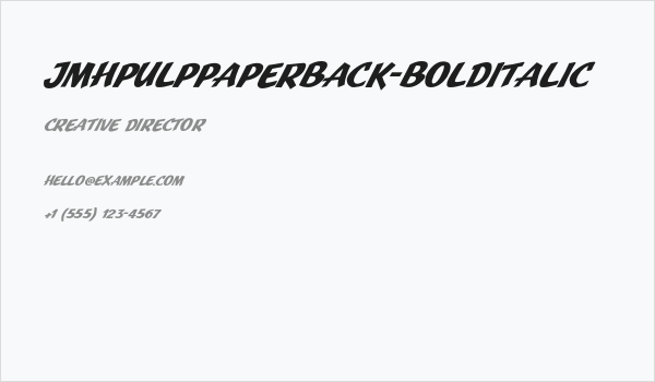 JMHPulpPaperback-BoldItalic Business Card