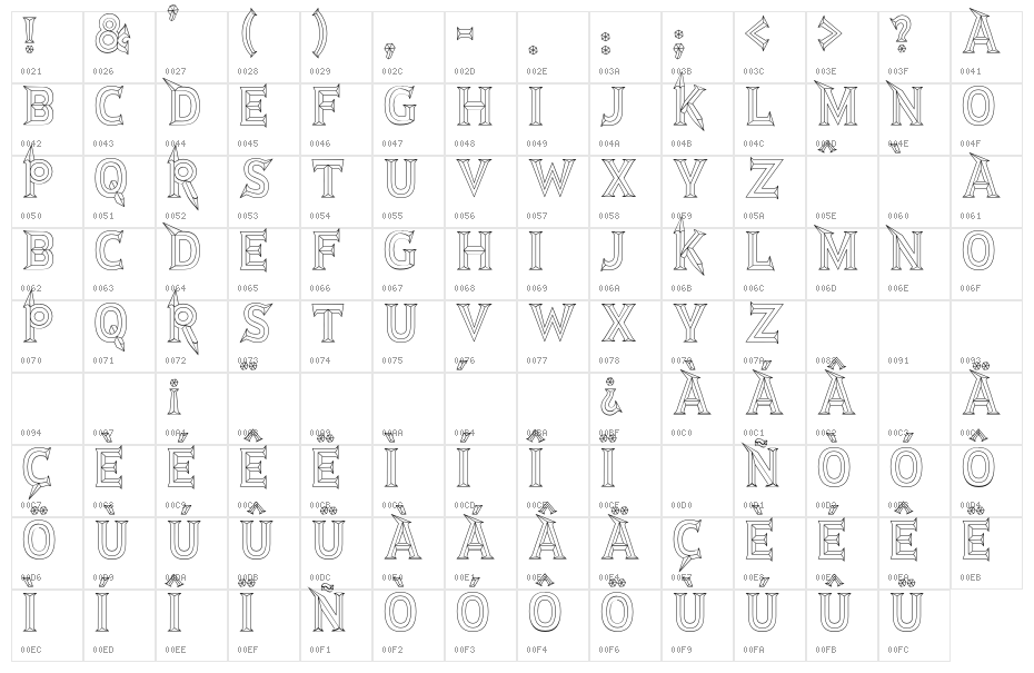 JMHRastanBold-Regular Character Map