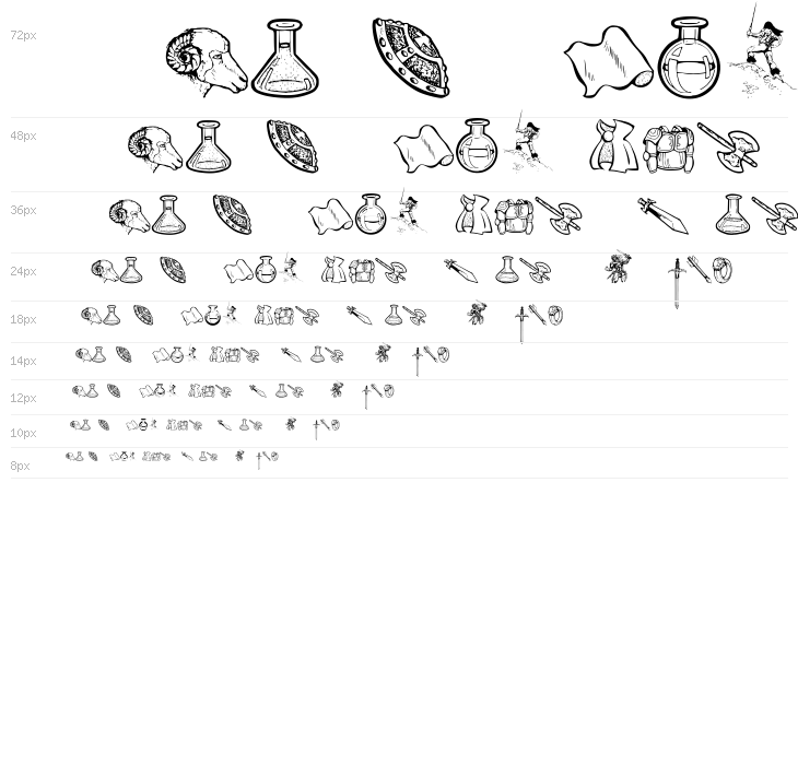 JMHRastanDingbats-Regular Waterfall