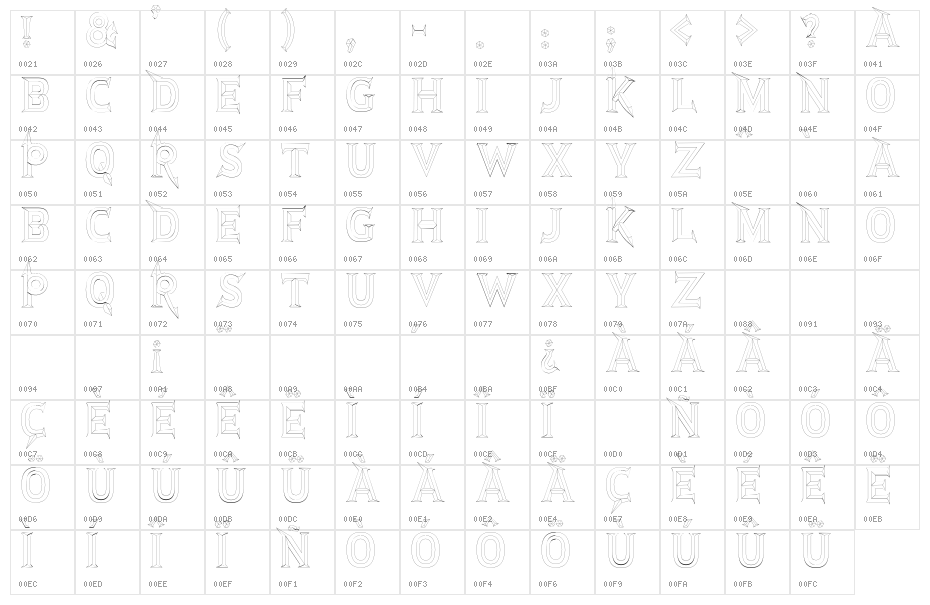 JMHRastanFine-Regular Character Map