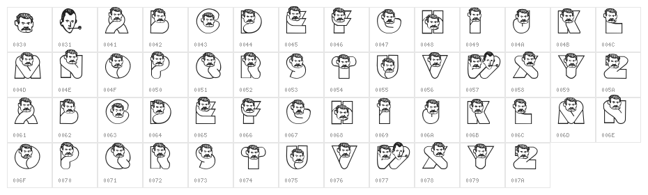 JMHSherlockWatsonW-Regular Character Map