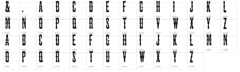 JMHTuscanCAPS-Regular Character Map